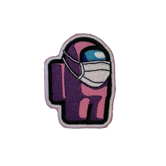 Among Us Masked Purple Embroidered Patch - Picture 1 of 4
